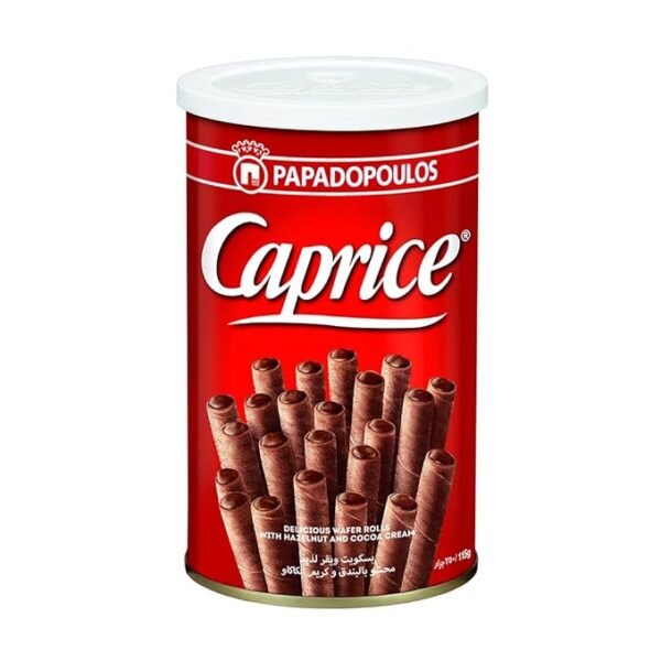 Caprice Classic Delicious Wafer Roll Sticks with Hazelnut and Cocoa Cream, Smooth Crunchy Snacks, 115gms (Pack of 1)