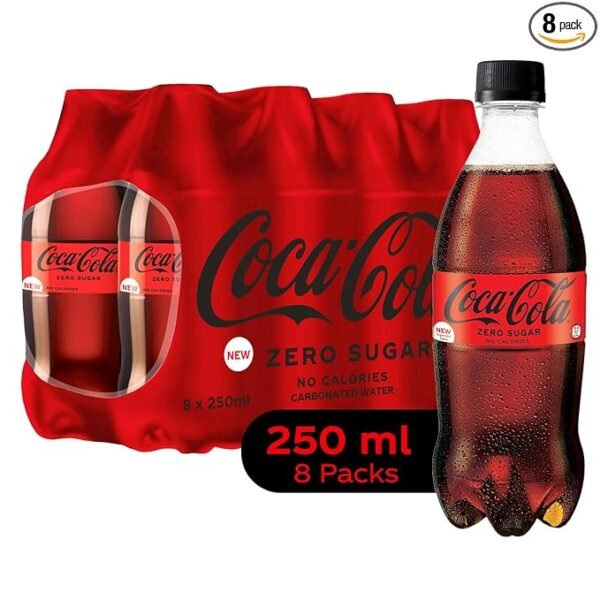 Coca-Cola Coke Zero Zero Sugar, No Calories Soft Cool Drink Pet Bottle, 250 Ml-Single Bottle-01 - Image 2