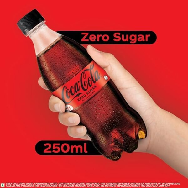 Coca-Cola Coke Zero Zero Sugar, No Calories Soft Cool Drink Pet Bottle, 250 Ml-Single Bottle-01