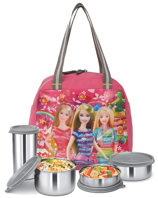 IRY Lunch Tiffin Bag for School Office Picnic Waterproof Lunch Bag Waterproof Lunch Bag (Pink Barbie)