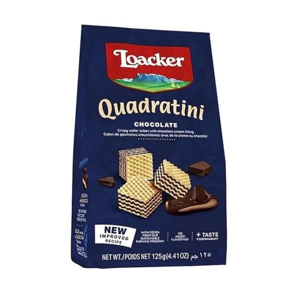 Loacker Quadratini Chocolate Bite Size Wafer Cookies,125 GMS