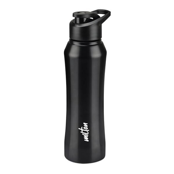 MILTON Comet 1000 Single Wall Stainless Steel Water Bottle, 980 ml, Black