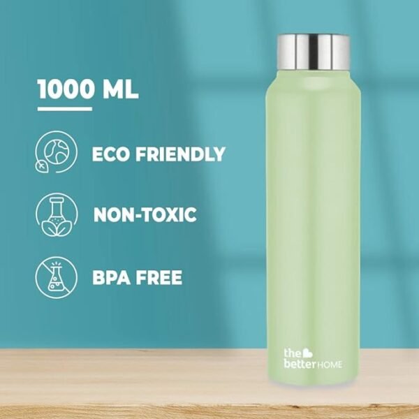 The Better Home 304 Stainless Steel Water Bottle 1 Litre | Water Bottle For Office Home | (Green - 1 Pcs) - Image 5