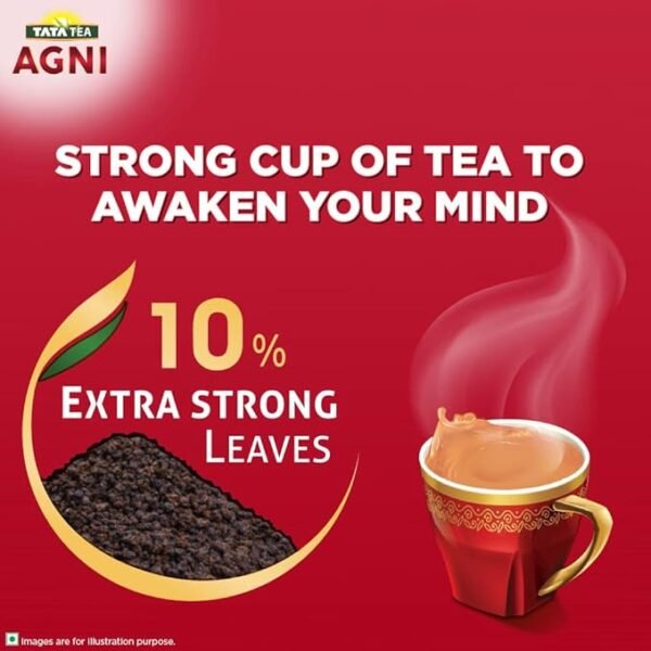 Tata Tea Agni Strong chai With 10% Extra Strong Leaves Black Tea 500g - Image 2