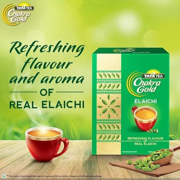 ata Tea Chakra Gold Elaichi Dust Tea Refreshing Flavour & Aroma of Real Elaichi | 250 Gm - Image 2