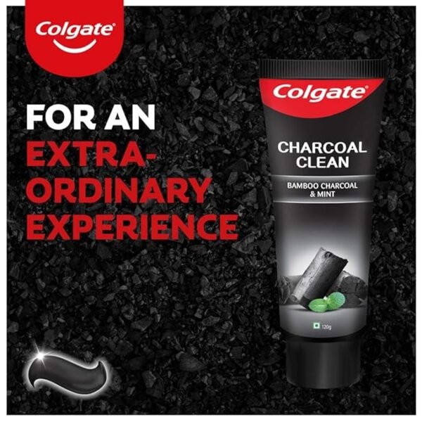 Colgate Charcoal Clean Black Gel Toothpaste, Combo Pack of 480g (120g x4) - Image 2