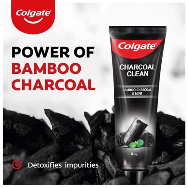 Colgate Charcoal Clean Black Gel Toothpaste, Combo Pack of 480g (120g x4) - Image 3