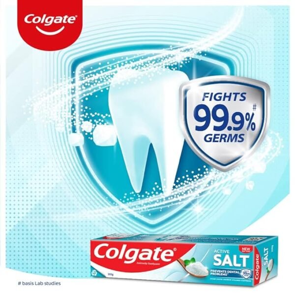 Colgate Active Salt Toothpaste, Daily Germ Protection, Pack Of 800G (200G X 4) - Image 3