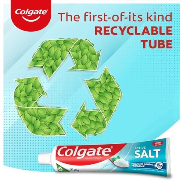 Colgate Active Salt Toothpaste, Daily Germ Protection, Pack Of 800G (200G X 4) - Image 4