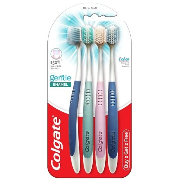 Colgate Gentle Enamel Ultra Soft Bristles  4 Pcs (Buy2 Get 2), Soft Bristles for Enamel Care