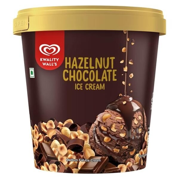 Kwality Wall's Hazelnut Chocolate Ice Cream Tub, 500 ml