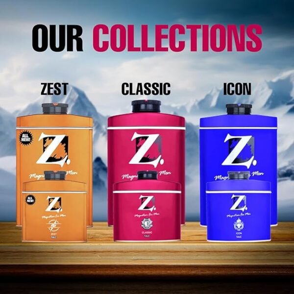 Z Men's Classic Talc, 250g, Long Lasting Fragrance for Summer, Men Talcum powder for Face and Body (Pack of 1) - Image 4