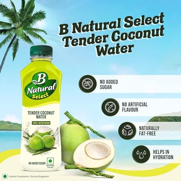 B Natural Select Tender Coconut Water, 200mlx6, No Added Sugar,  No Artificial Flavour, Helps in Hydration - Image 5