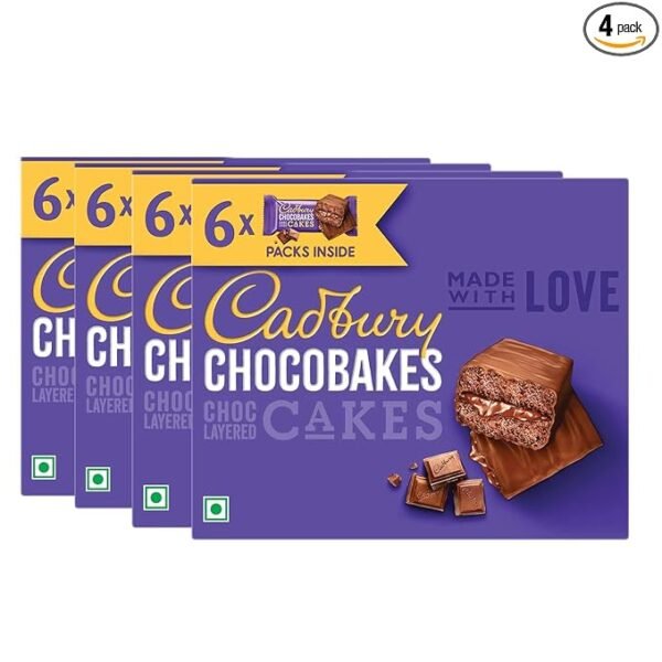 Cadbury Chocolate Chocobakes Choclayered Cakes, 114 Gram(Pack Of 4)