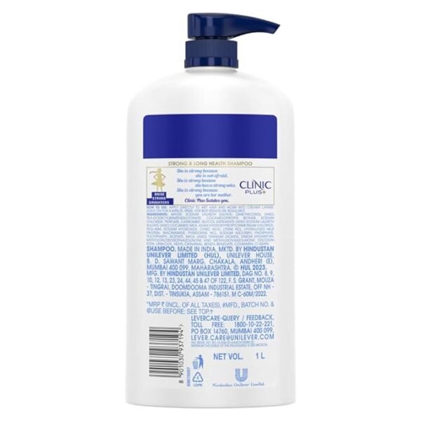 Clinic Plus Strong & Long Shampoo 1 L|| With Milk Proteins & Multivitamins for Healthy and Long Hair - Image 6