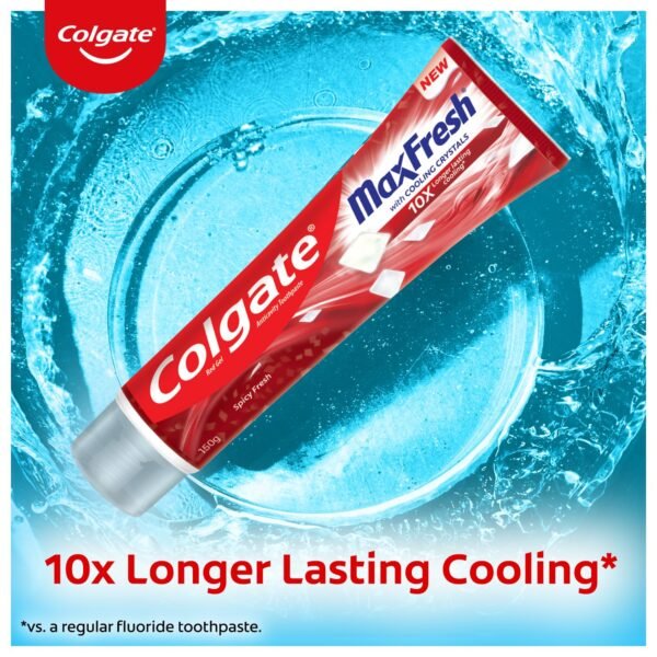 Colgate MaxFresh Toothpaste, Red Gel Paste with Menthol for Super Fresh Breath, 300g, 150g X 2 (Combo Pack) - Image 7