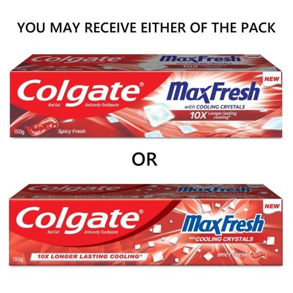 Colgate MaxFresh Toothpaste, Red Gel Paste with Menthol for Super Fresh Breath, 300g, 150g X 2 (Combo Pack) - Image 3