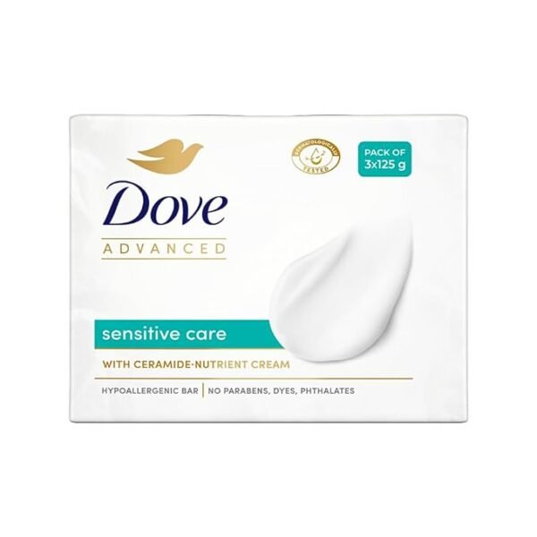 Dove Advanced Sensitive Care Bar | Ceramide - Nutrient Cream | 3x125g (Pack of 3)