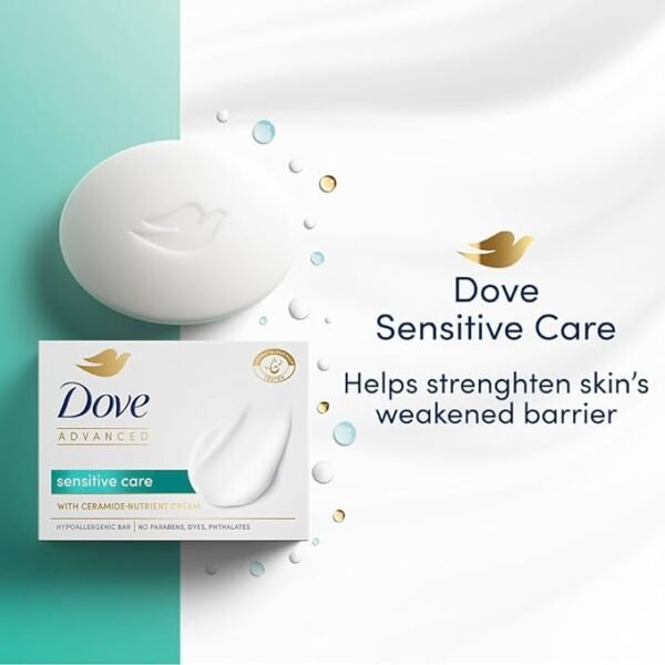 Dove Advanced Sensitive Care Bar | Ceramide - Nutrient Cream | 3x125g (Pack of 3) - Image 4