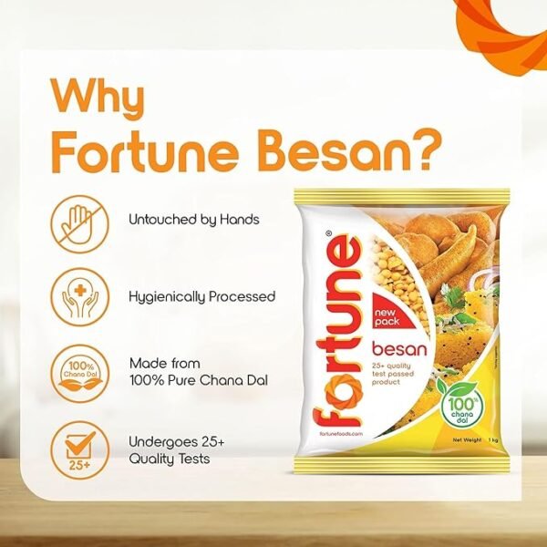 Fortune 100% Chana Dal Besan,1 kg - Image 4