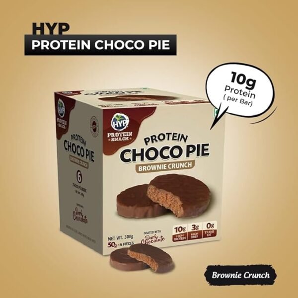 HYP- Protein Choco Pie, Brownie Crunch (6x50 g) | 10 g Protein per Pie | High Protein, High Protein Snacks - Image 6