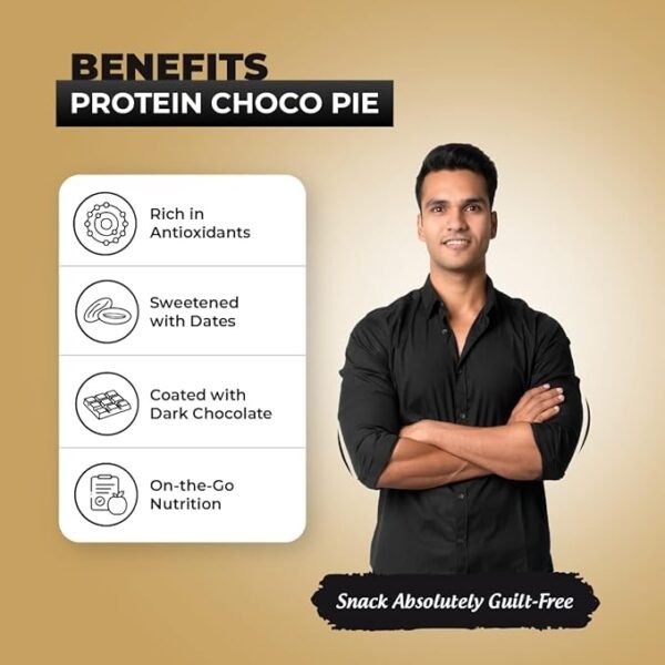 HYP- Protein Choco Pie, Brownie Crunch (6x50 g) | 10 g Protein per Pie | High Protein, High Protein Snacks - Image 3