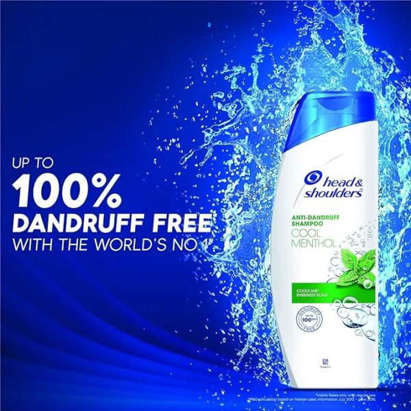 Head & Shoulders Cool Menthol Anti Dandruff Shampoo, 340ml - Image 3