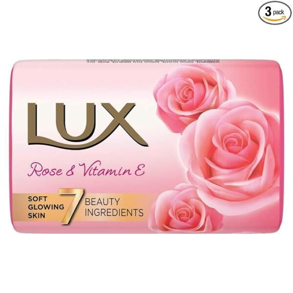 Lux Soft Glow Rose & Vitamin C & E For Glowing Skin Beauty Soap Mega Pack 3X150 g - Image 2