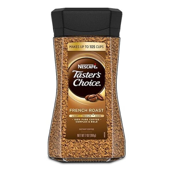 Nescafe Taster's Choice French Roast Medium Dark Complex & Bold Instant Coffee Bottle, 198g