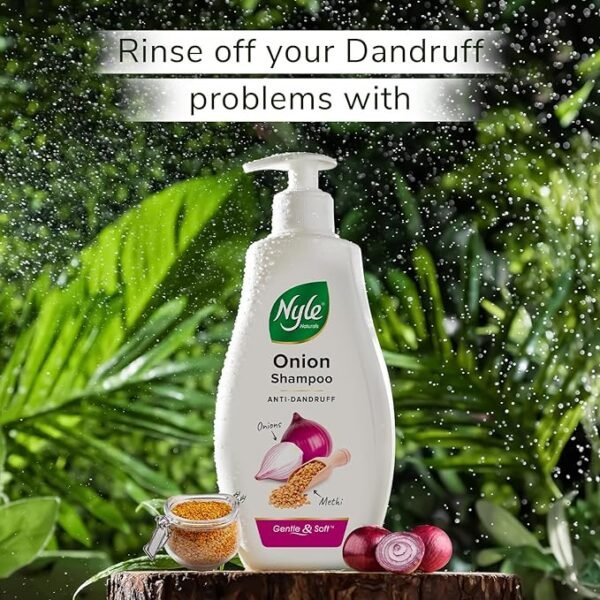 Nyle Naturals Anti Dandruff Onion Shampoo|For Dandruff Free Hair |Enriched With Onion 400ml - Image 6