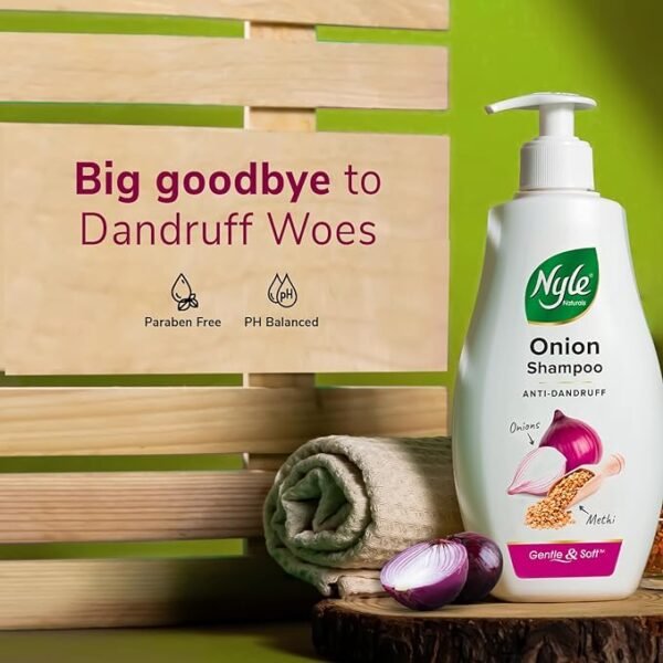 Nyle Naturals Anti Dandruff Onion Shampoo|For Dandruff Free Hair |Enriched With Onion 400ml - Image 4