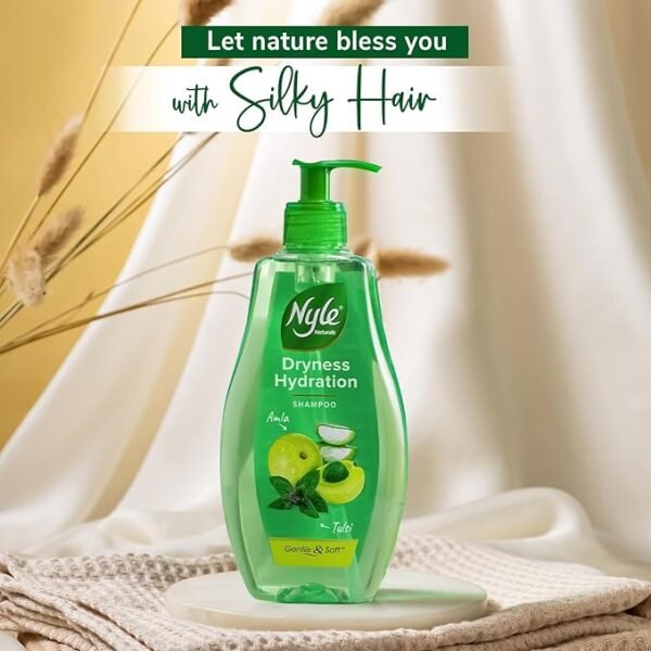 Nyle Naturals Dryness Hydration Shampoo| For Dry & Frizz Free Hair | With Tulsi, Amla and Aloe Vera| 400ml - Image 5