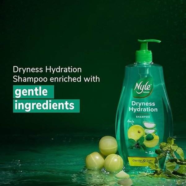 Nyle Naturals Dryness Hydration Shampoo| For Dry & Frizz Free Hair | With Tulsi, Amla and Aloe Vera| 400ml - Image 3