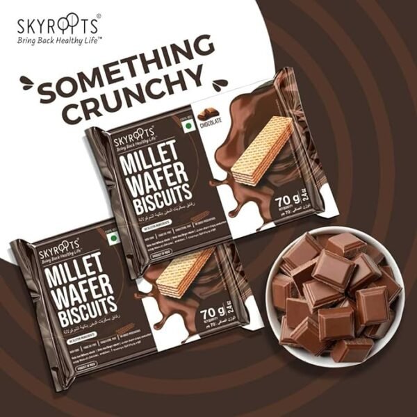 Skyroots Millet Wafer Biscuit, Crispy and Crunchy, Anytime munching (Chocolate) - Image 2