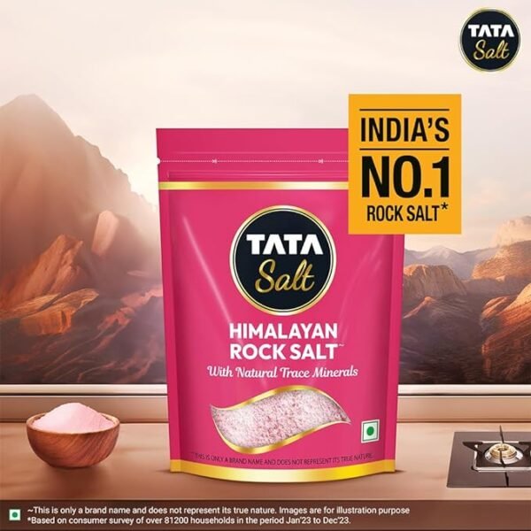 Tata Salt Himalayan Rock Salt, Premium Sendha Namak, with Natural Trace Minerals, 1kg Pouch - Image 6