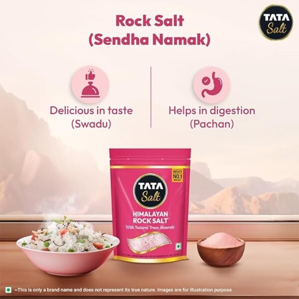 Tata Salt Himalayan Rock Salt, Premium Sendha Namak, with Natural Trace Minerals, 1kg Pouch - Image 2