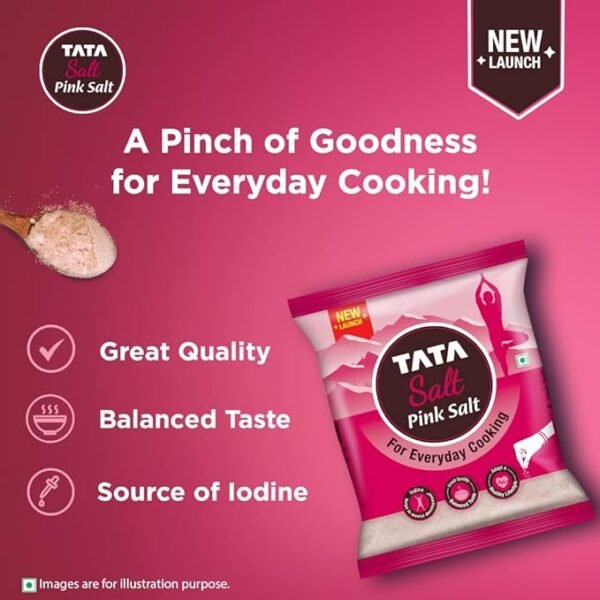 Tata Salt Pink Salt, 1kg, Rock Salt for Everyday Cooking, Iodized Rock Salt - Image 5