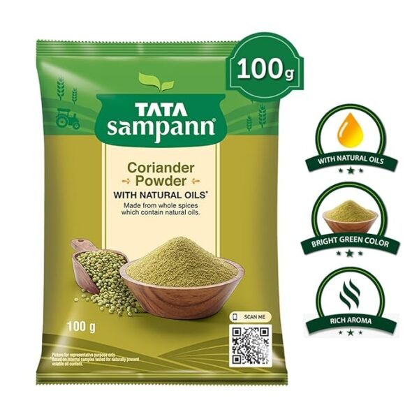 Tata Sampann Coriander Powder,  ధనియాల పొడి (Dhaniyala Podi), With Natural Oils, 100g, Dhania Powder - Image 6