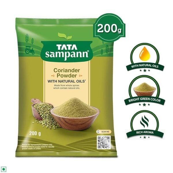 Tata Sampann Coriander Powder With Natural Oils, ధనియాల పొడి (dhaniyala podi),Dhania Powder-200g - Image 6