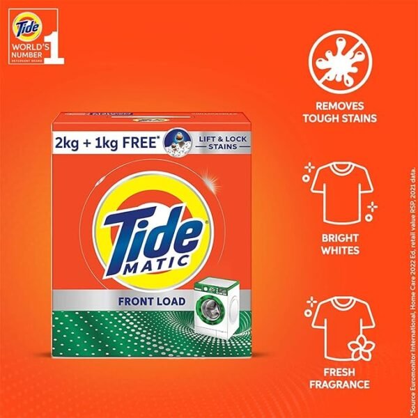 Tide Matic Front Load Detergent Powder (2+1 Kg), Pack of 1 - Image 2