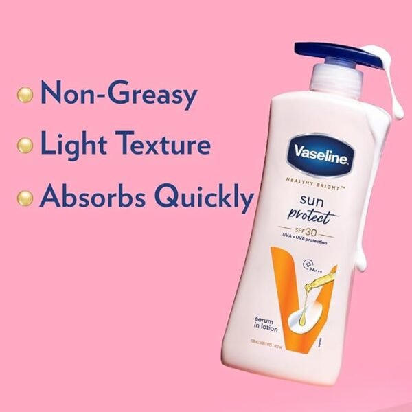 Vaseline Healthy Bright, Sun + Pollution Protection Daily Moisturizer, 400ml, for Glowing Skin - Image 3