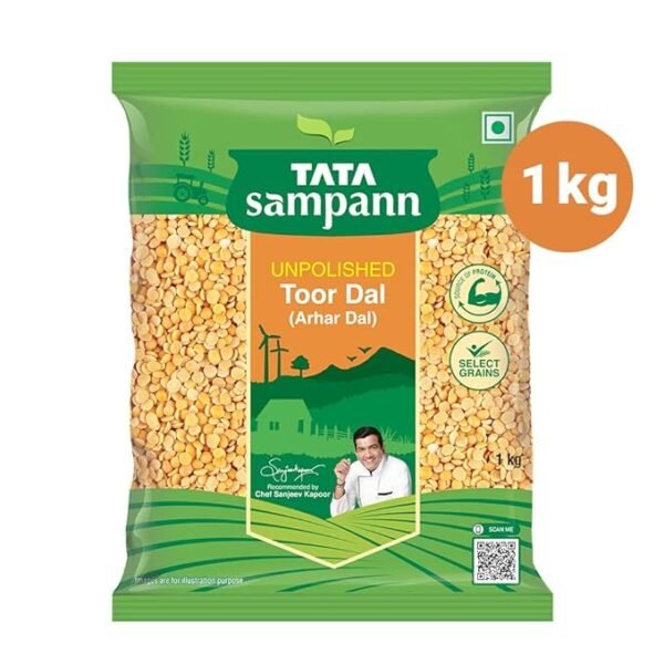 Tata Sampann Unpolished Toor Dal/Arhar Dal, పాలిష్ చేయని కందిపప్పు-1 Kg (కిలో) - Image 6