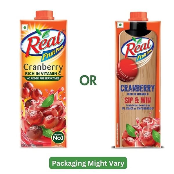 DABUR Real Cranberry Fruit Juice-1L (Pack Of 2)|Rich In Vitamin C| Goodness Of Best Cranberries|Daily Dose Of Fruit - Image 4