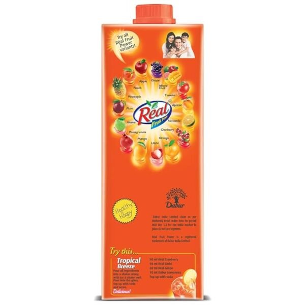 DABUR Real Cranberry Fruit Juice-1L (Pack Of 2)|Rich In Vitamin C| Goodness Of Best Cranberries|Daily Dose Of Fruit - Image 3