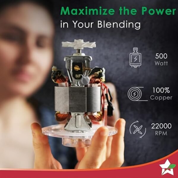 Wonderchef Nutri-blend Activ Mixer Grinder Blender, Smoothie Mak 2 Unbreakable Jars, SS Blades, 2 Year Warranty - Image 5